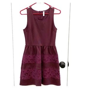 Plum colored dress with lace